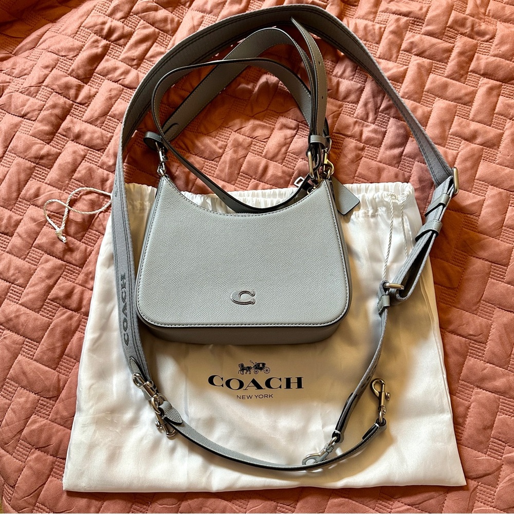 Coach Gray Leather Crossbody Shoulder Convertible Bag